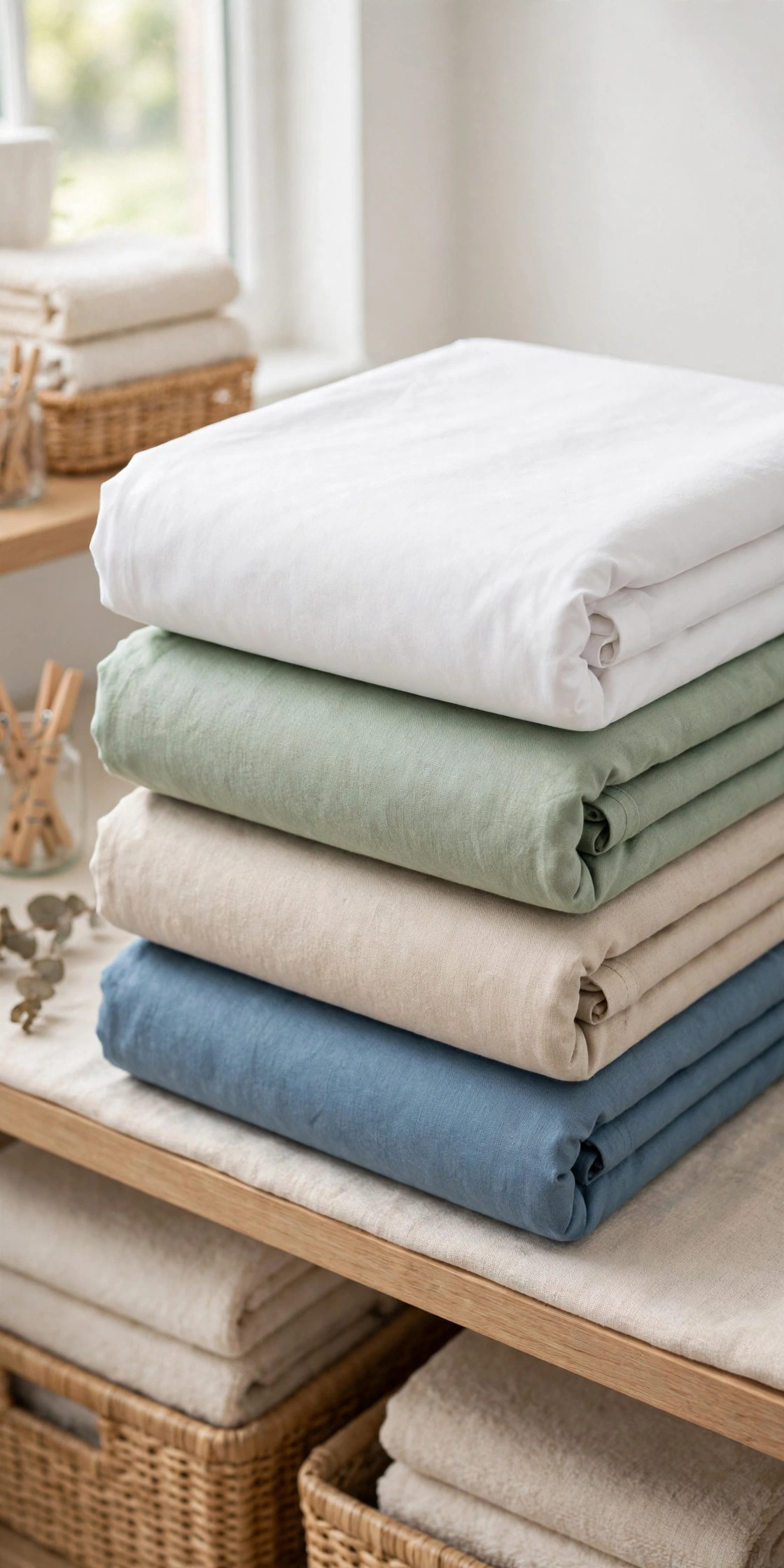 Fitted sheet folded flat using the pocket fold method